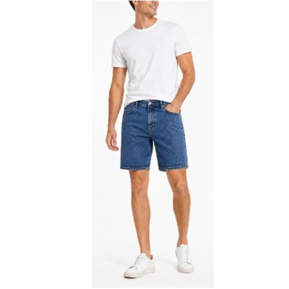 Jack Jones Men's Blue Denim JJIALEX Original Baggy Fit Denim Shorts Size‎ XS NWT